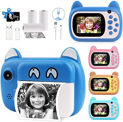 TOYOGO Cámara de Fotos Digital instantánea, Pantalla LCD de 6,1 cm, con Zoom de 6X, Lente Doble de 24 megapíxeles y grabadora de vídeo 1080 P, para niños (Azul)