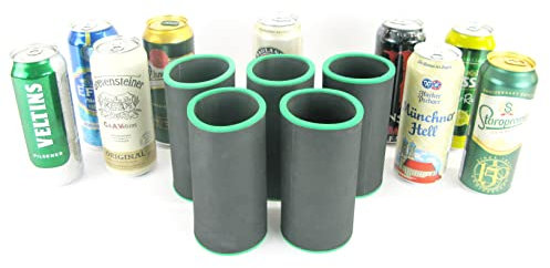 asiahouse24 5er Set Schwarze Getränkekühler 0,5l Dose - Bierkühler - Neoprenkühler - passgenau ~Dosenkühler~ für alle genormten 0,5l Bierdosen aus hochwertigen 5-6mm starken Neopren (5X schwarz)