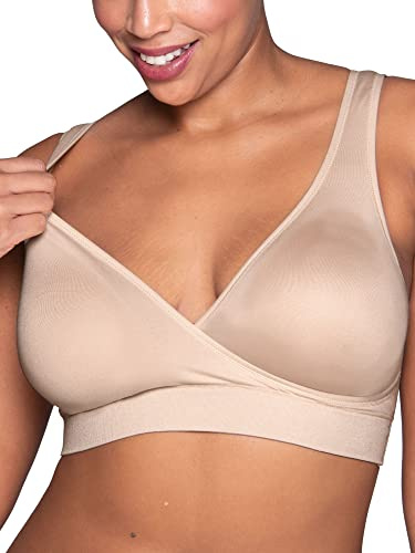 Vanity Fair Womens Maternity Nursing for Breastfeeding Wireless Or Underwire Bra, Wireless - Neutral, XX-Large US