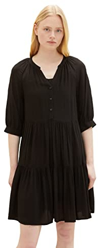TOM TAILOR Denim Damen Babydoll Kleid mit Volant