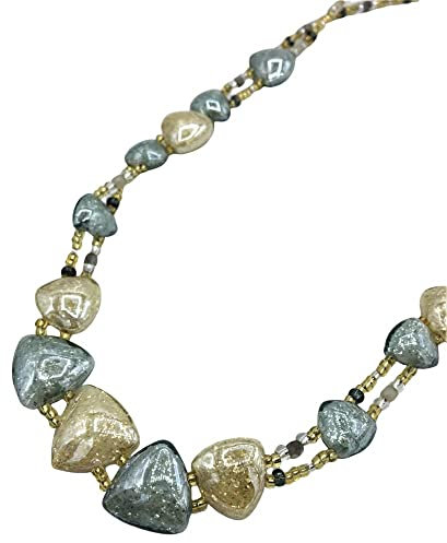 Antica Murrina Halskette aus venezianischem Muranoglas, VP48, Glas, Jalousie