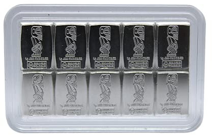 10g Silberbarren in Kapsel Silber Valcambi - 10 * 1 g Barren CombiCoin Cook Island