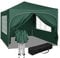 WOLTU Pabellón de Jardín Cenador Plegable Pérgola con Techo Carpa para Exteriores de Tela Oxford, 3x3 m, con Paredes Laterales Altura Ajustable para Camping y Playa,Verde