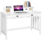 Yaheetech Bureau Informatique en Bois MDF Poste de Travail Table d'Ordinateur avec 4 Tiroirs et Étagère Amovible pour Casiers Coiffeuse Chambre Salon Bibliothèque 106 × 53 × 90 cm Blanc
