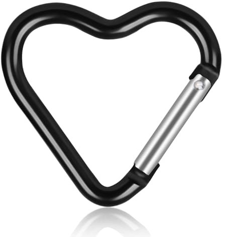 HERCHR Karabiner Clip, Schnalle in Herzform Aluminiumlegierung Sicherheitsclip Camping Hängeschnalle Wasserflasche Kette Clip Klettern Clips Hängematten Karabiner für Outdoor Wanderungen
