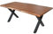 SAM Esstisch 180 x 90 cm Cali, Baumkantentisch nussbaumfarben, Akazienholz massiv, X-Gestell aus Metall Schwarz, aufgedoppelte Kanten 25+25 mm