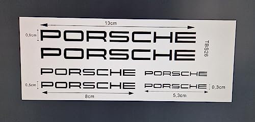 Black car Brake calipers Stickers compatible with Porsche Caliper TBS26