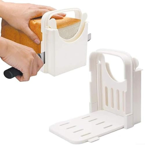 Bread Slicer, Adjustable Bread Toast Slicer - Bread Slicing Holder Slicer, ABS Material - White - Convenient and Space-Saving