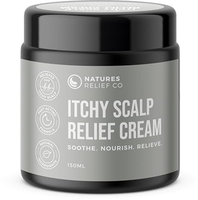 Natural Itchy Scalp Relief Cream - Fast Soothing Formula with Sunflower, Tea Tree & Thyme Oils | 150ml | Non-Greasy, Quick Absorption | Long-Lasting Comfort & Scalp
