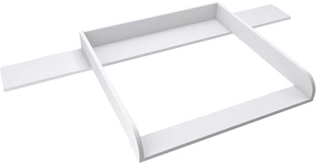 regalik Cambiador con Tablero para Hemnes, Accesorio para Cambiador para Cómodas de 50x160 cm, Accesorio Desmontable para Cambiador, Paneles Frontales Redondeados, Blanco