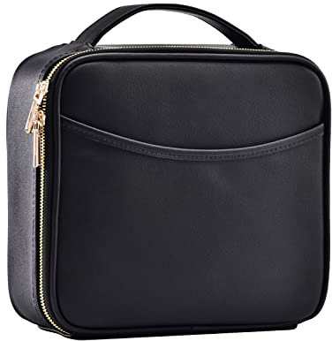 Make up Tasche Make up Koffer Kosmetiktasche Kosmetikkoffer Schminktasche Schminkkoffer Make up Organizer Tasche Make up Bag,PU Leder schwarz