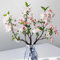 ROLLWAY 3pcs Flores Artificiales Decoracion de Cerezos en Flor Flores de Cerezo Artificiales Ramas Secas Decorativas Interior Exterior para Mesa de Casa Jardinera Balcón (Rosa)