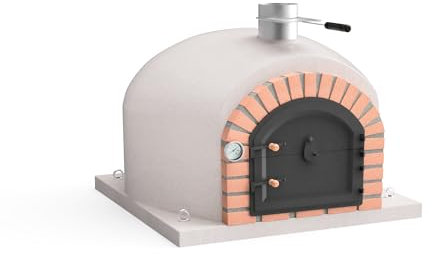 MOVELAR - Holzofen für den Außenbereich, Modell GRAN CANÁRIA (Weiß - 100 x 100 x 65 cm) – isoliert mit Kork & 3 Keramikmatten, traditioneller Backofen für Brot & Pizza