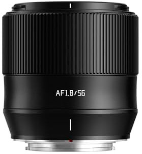TTArtisan Objectif 56 mm F1.8 avec Corps en métal autofocus AF Compatible avec Monture Sony E – Noir