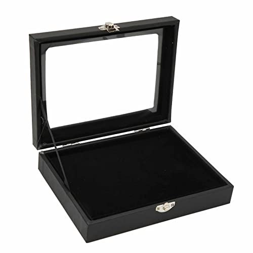 EIMSOAH Large Capacity Pin Display Case, Transparent Cover, Dustproof Badge Storage Box, Shadow Box Frame Jewelry Storage Box with Lock Buckle for Pins, Military Medals, Badge Collection