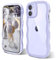 ORDA Curly Wave Frame iPhone 11 Case - Shockproof Hard PC Cover for Women & Girls - Purple