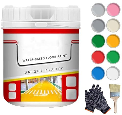 Quick-Dry Anti-Slip Water-Based Floor Paint, Golden Silk Water-Based Epoxy Floor Paint, 500g Anti-Slip Concrete Floor Paint, For Shopping Malls, Homes, Interior & Exterior, Etc (Light green)