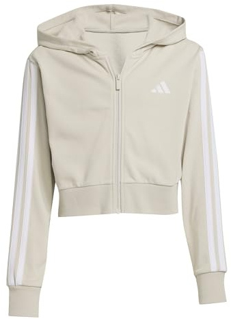 adidas Mädchen Essentials Full Zip Hoodie, Wonder Alumina/White, 13-14 Years