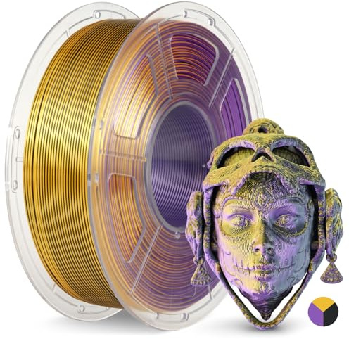 JAYO Silk PLA Filament 1.75mm 1.1kg，Silk Tri-Color PLA Schwarz/Gold/Lila | Seidenglanz & Einfach zu Drucken, Starke Schichtdeckung, Maßgenauigkeit +/- 0.02 mm Präzision für 3D-Drucker