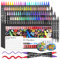 Funnasting Acrylic Paint Pens, 120 Colours Dual Tip Paint Pens, Acrylic Markers with Brush and Fine Tip for Rock Painting, Glass, Wood, Paper, Ceramic