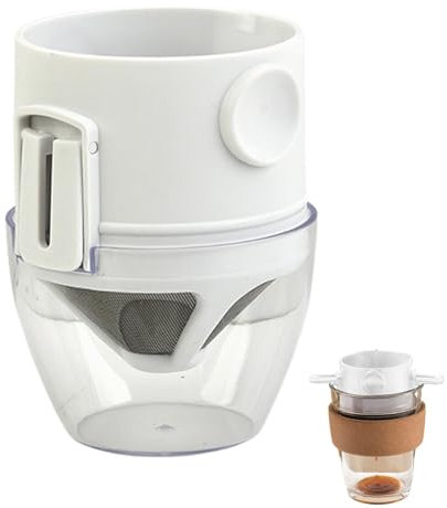 Vaso de filtro de café de acero inoxidable reutilizable, filtro de café con soporte para tazas, filtro de café de acero inoxidable, filtro de café ecológico, taza de café portátil,