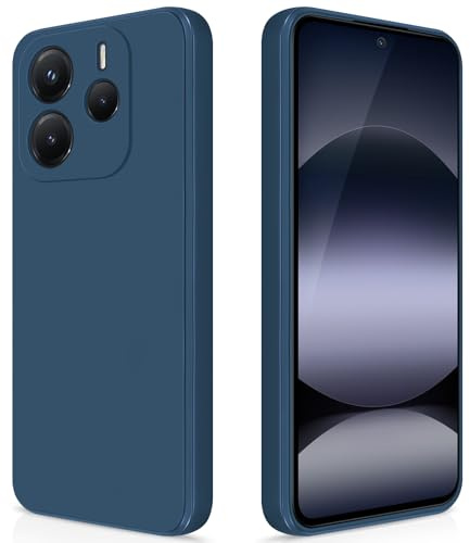 GiiYoon Hülle für Xiaomi Redmi Note 14 5G, Blau | Silicone Case, Seidig Weiches Gefühl, Stoßschutz, Kratzfest, Mikrofaser-Innenfutter