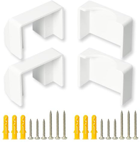 PRINCORE Halterung für Steckdosenleiste im praktischen 2er-Set (2 x Weiß, Breit)