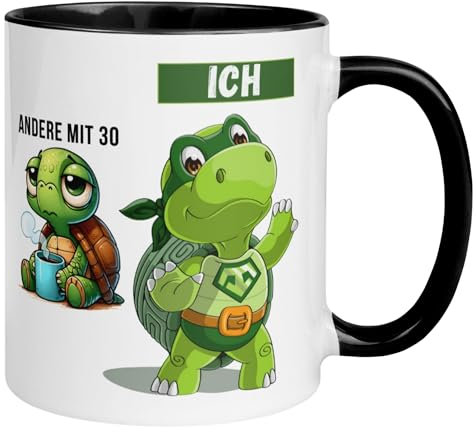 30 Geburtstag Frau Mann Geschenk Tasse | Schildkröte - Andere mit 30 und Ich | Lustige Geschenk Geburtstagstasse mit Spruch 30. Geburtstag | 30ter Geburtstag - Witziges Geburtstagsgeschenk