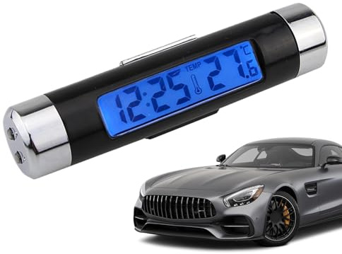Orologio per cruscotto auto, orologio da cruscotto digitale per auto | Orologio automobilistico con uscita aria,Orologi per auto multifunzione 2 in 1 e misuratore di temperatura per cruscotto