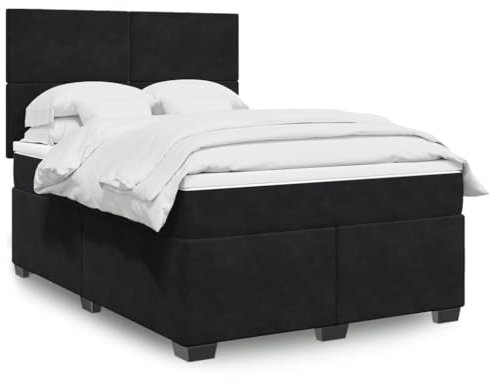 Juroupi Boxspringbett mit Matratze Schwarz 160x200 cm Bett Boxspringbett Schlafzimmer MöBel Betten Bett Mit Matratze Samt - 3290950