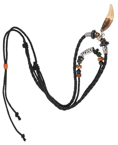BESPORTBLE Tribal Hai-Zahn Halskette für Männer & Frauen – Handgefertigter Ethnischer Schmuck mit Lederband & Perlen | Unisex Design für Alltag & Strand (Farbe variiert) halskette herren kette herren
