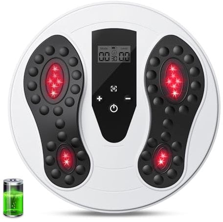 Medic Durchblutungs-Stimulator beine mit 660 + 850 NM Infrarotlicht, Wiederaufladbar EMS & TENS Fußmassagegerät mit 4 Elektrodenpads, Entlastet: Schmerzen, Unbehagen, Müdigkeit