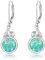 MEDWISE Opal Ohrringe Damen S925 Sterling Silber Ranke Dunkelgrün Opal Hängend Schmuck Hypoallergenefür Frauen Ehefrau Freundin Tochter Geburtstagsgeschenk Jahrestag