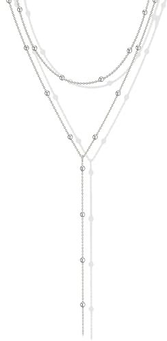 AzureRay Collier en Y pour femmes, Collier Acier Inoxydable Femme Superposé Doré Élégant à Chaînes Longues Look Chic et Moderne pour Toutes Occasions Accessoire Mode Cadeau Idéala