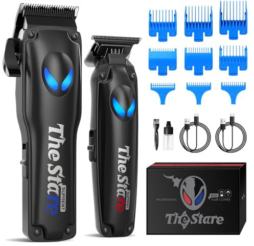 SUPRENT Hair Clippers for Men Professional – 7500 RPM Cordless Hair Trimmer Barber Clippers Hair Cutting Kit, Rechargeable Electric Hair Trimmer with 9 Guide Combs for Home Use (Black)