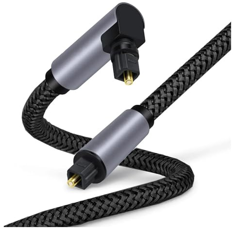 Cable De Audio Óptico Digital De 90 Grados 5.1 En Ángulo Recto, Compatible Con Toslink SPDIF, Cable Coaxial For Reproductor De Blu-ray, Xbox, Barra De Sonido Y Cable De Fibra.(10m)