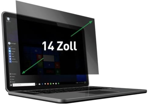 Leitz Laptop Blickschutzfilter 14 Zoll (16:9), Abnehmbare Schutzfolie für Laptops, Mit Blaulichtfilter und Blendschutz, Beidseitig verwendbar, Touchscreen kompatibel, Made in Germany, 69080000