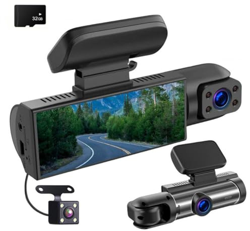 Hoffmarkt DriveGuard Dashcam Doppellinse Autokamera mit Weitwinkel, Nachtsicht, Bewegungserkennung und 24-Stunden-Parküberwachung (Vorderseite + Rückseite)
