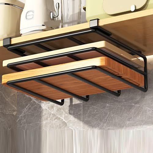 Generisch Schneidebrettregal, Schneidebrettspeicherung, Edelstahl Hängeregal für Küche Schrank Organizer, Metall Schneidebrett Organisator Sparersparnis unter Regal Hacking Board 10.4x11.8x2.4 ''
