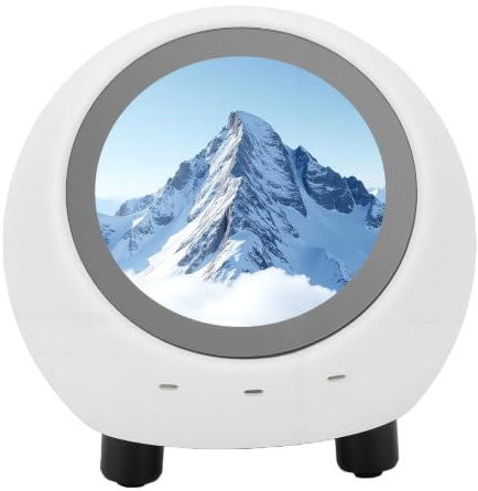Fockety KI-Schreibtisch-Roboter-Begleiter, Interaktives Roboter-Haustier mit Sprachinteraktion, Bluetooth 5.0, 1,28-Zoll-Bildschirm, WLAN, Wetter, Uhr, Video, Musikwiedergabe