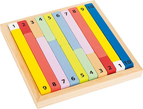 small foot 11167 Rechenstäbchen Educate aus Holz, Vorschulspielzeug mit 1er bis 10er-Stäbchen, ab 4 Jahren, Mehrfarbig