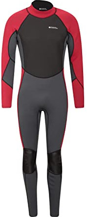 Mountain Warehouse Mountain Warehouse Mens Full Length Neoprene 2.5mm Wetsuit - Back Zip, Adjustable Neck Closure - For Spring Summer Swimming and Surfing Grey M - L