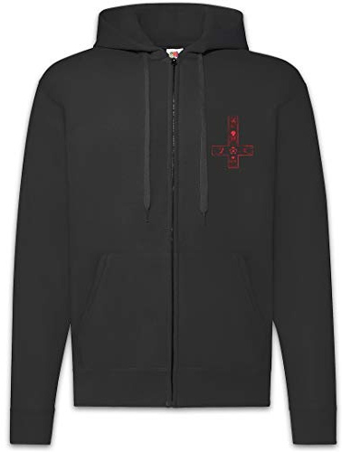 Urban Backwoods Satanic Cross Herren Zipper Hoodie Kapuzenpullover Schwarz Größe XL
