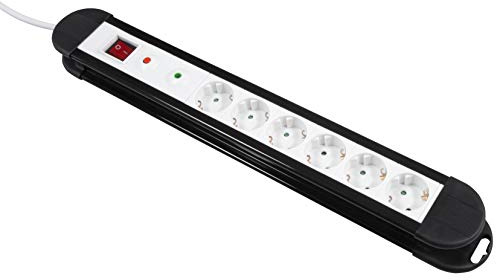 MC Power - Steckdosenleiste Mehrfachsteckdose Multi | KL-06 | 6-Fach, Steckerlesite Überspannungsschutz und Schalter | Wandmontage möglich | 1,4m Zuleitung Schutzkontaktstecker