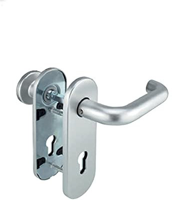 Drückergarnitur für Hörmann Novoferm Wechselgarnitur PZ 9mm Leichtmetall Silber