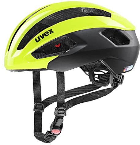 uvex rise cc - sicherer Performance-Helm für Damen und Herren - individuelle Größenanpassung - optimierte Belüftung - neon yellow-black - 52-56 cm