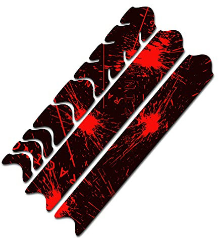 AlphaShield Fahrrad Rahmenschutz Kettenstreben Schutz Folie Aufkleber Rahmen Schutz Carbon MTB BMX Lackschutz Folie R161 (02 Racing Neon Rot)