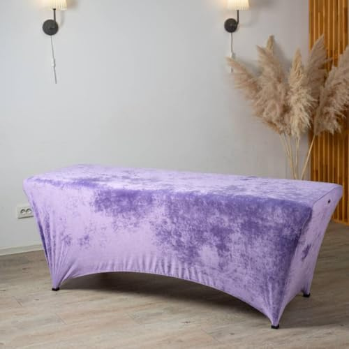 Untitled Verlängerter Liegenbezug für Massagebett | Bezug | Velours | Spannbetttuch für alle gängigen Kosmetikliegen Massageliegen Couches (Hell Lila, 60 x 180 cm)