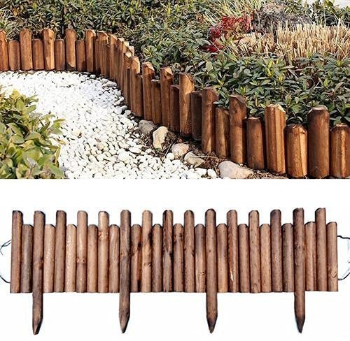 Clôture De Bordure en Bois, Bordure De Pelouse De Jardin, Bordure De Clôture en Bois Paysage De Pelouse De Jardin Extérieur Bordure Fini en 120cm pour L'entretien De La Cour du Jardin De Fleurs