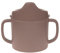 LÄSSIG Tasse à boire pour enfants avec anse et couvercle amovible 150 ml/Sippy Cup Uni choco